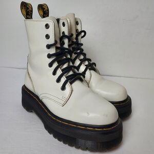 Dr. Marten Jadon Platform Boots Leather White 6